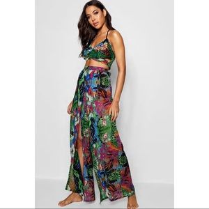 Boohoo Tropical beach coverup (SET)